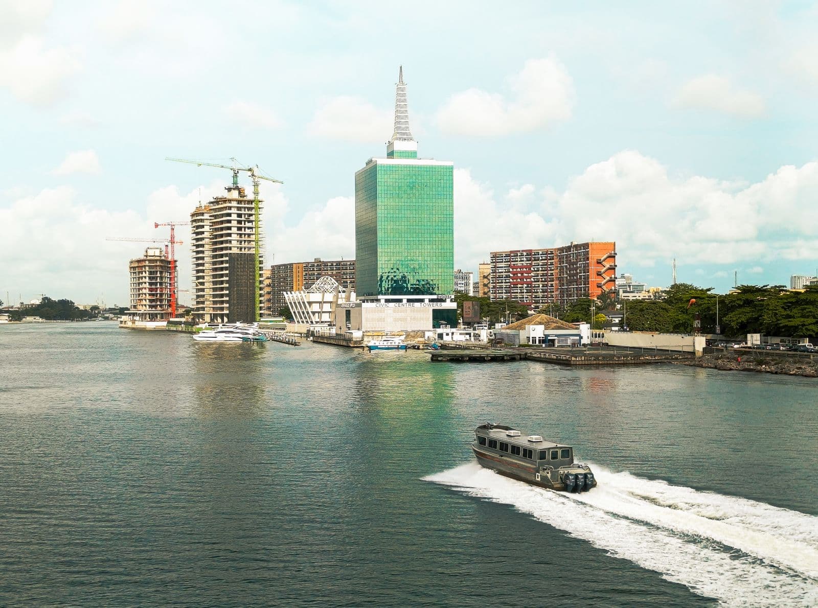 The Lagos waterfront and Victoria Island skyline